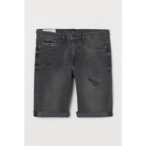 H&M Men's Regular‎ Fit Knee Length Stretch Distressed Denim Shorts 30W
